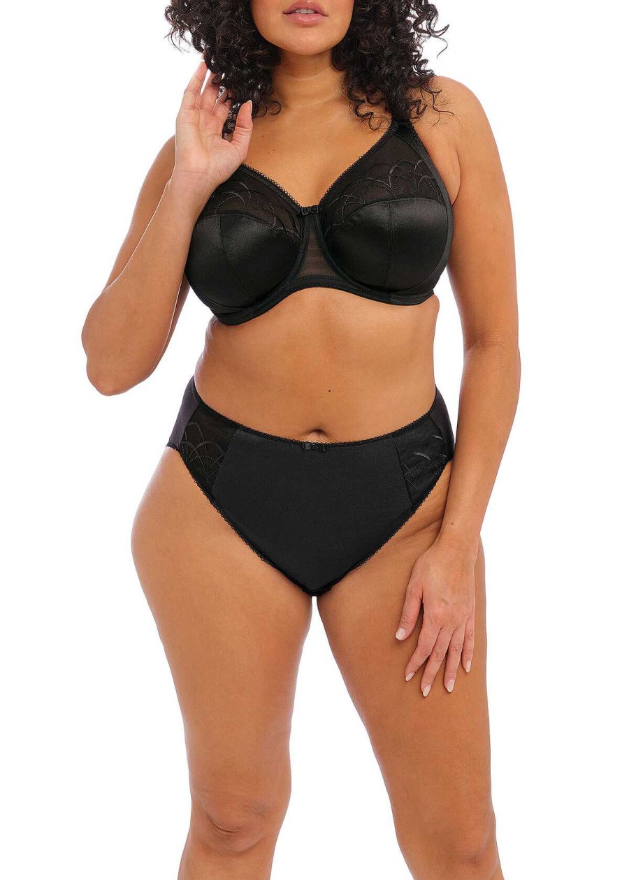 Lingerie Elomi Gestreepte Bh'S | Gestreepte Bh Met Volledige Cup Zwart