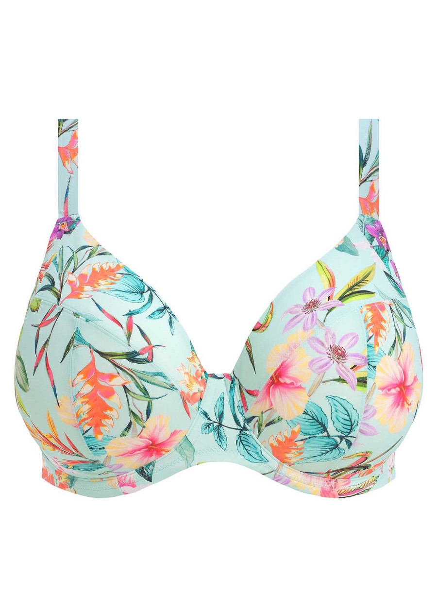 Badkleding Elomi | Diepuitgesneden Bikinitop Aqua