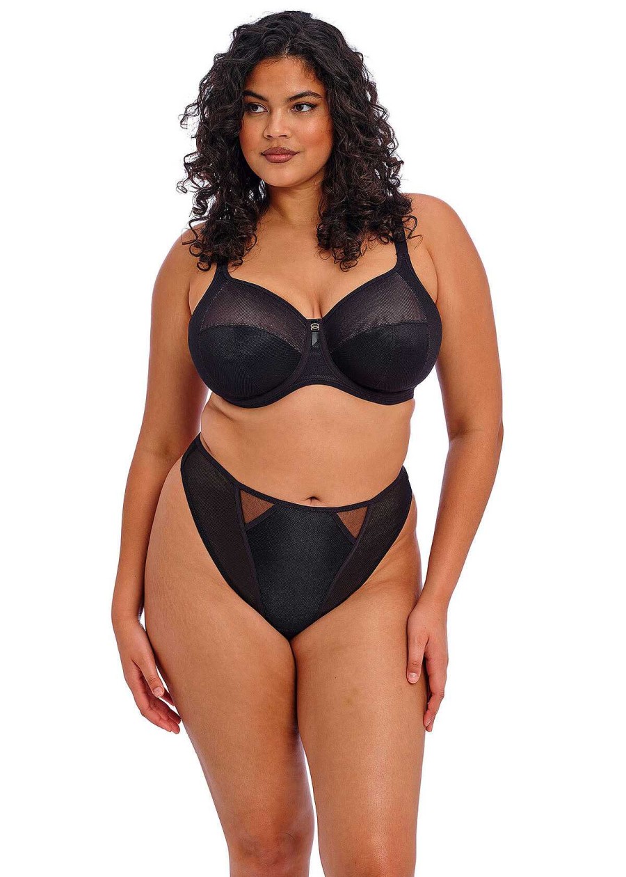 Lingerie Elomi Gestreepte Bh'S | Gestreepte Beha Zwart